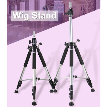 Wig Holder Sturdy Wig Stand Adjustable Tripod Model Head Stand With Travel Bag Strap Non-slip Base